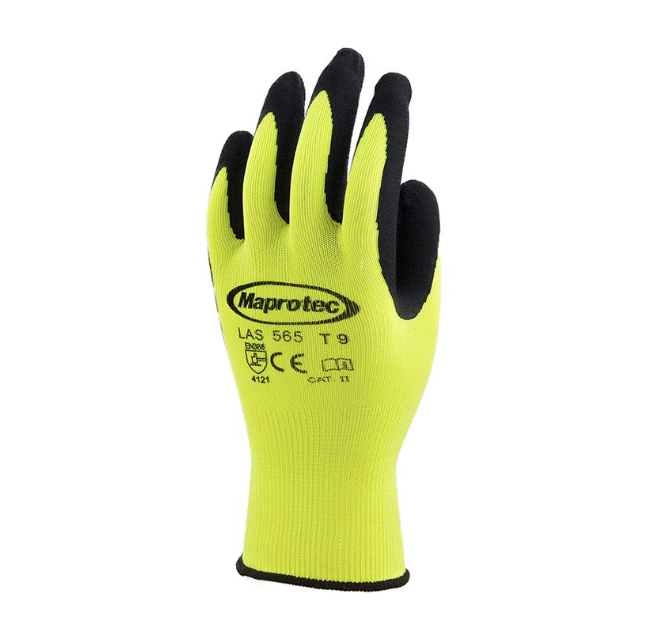 PAIRE GANTS SUPPORT TRICOTÉ NILON JAUNE XL(9)