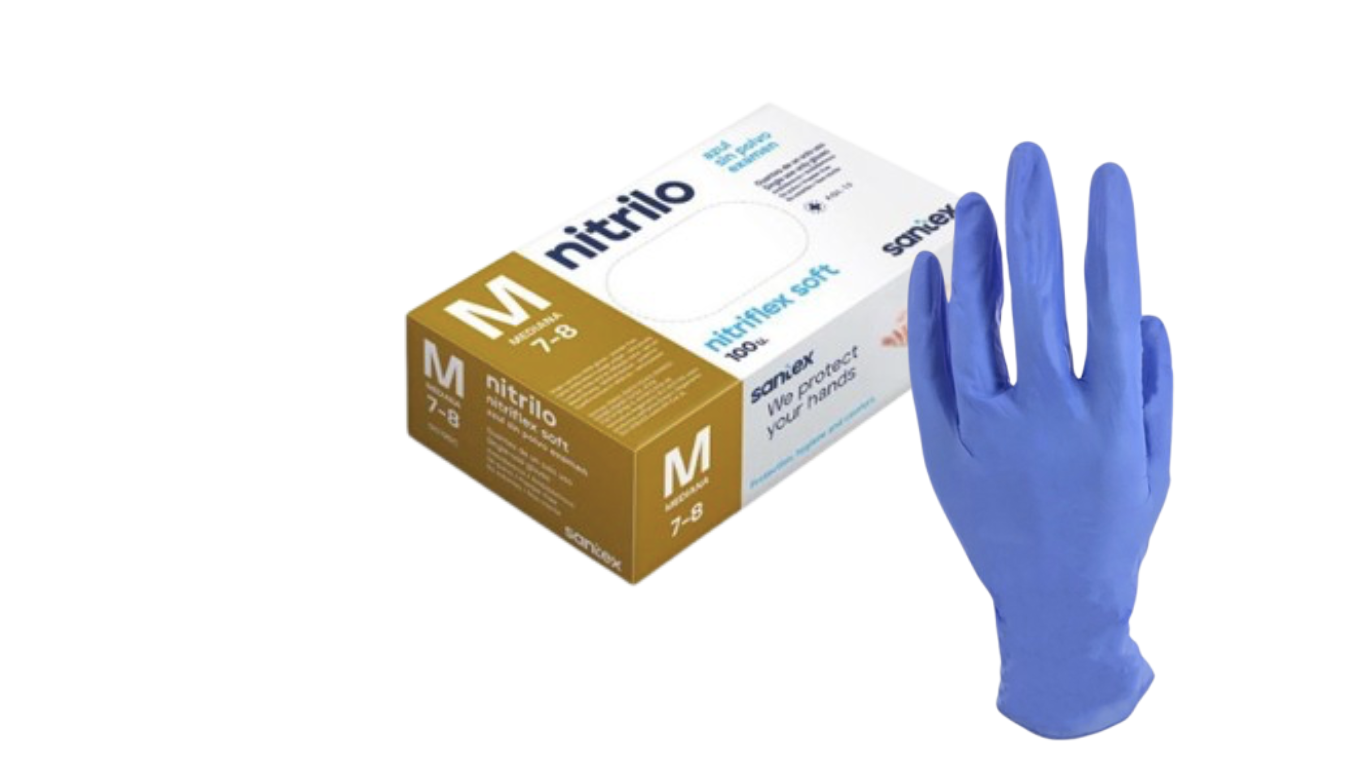 BOITE GANTS NITRILE BLEU NON POUDRÉS BLEU X100